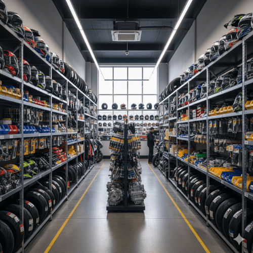 Loja de moto peças com grande variedade de produtos